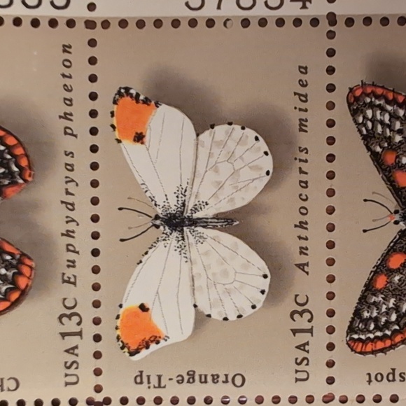 USPS 13 Cent Stamp Bundle Pueblo Art Dance Theater Colorado Folk Art Butterflies - Picture 12 of 12